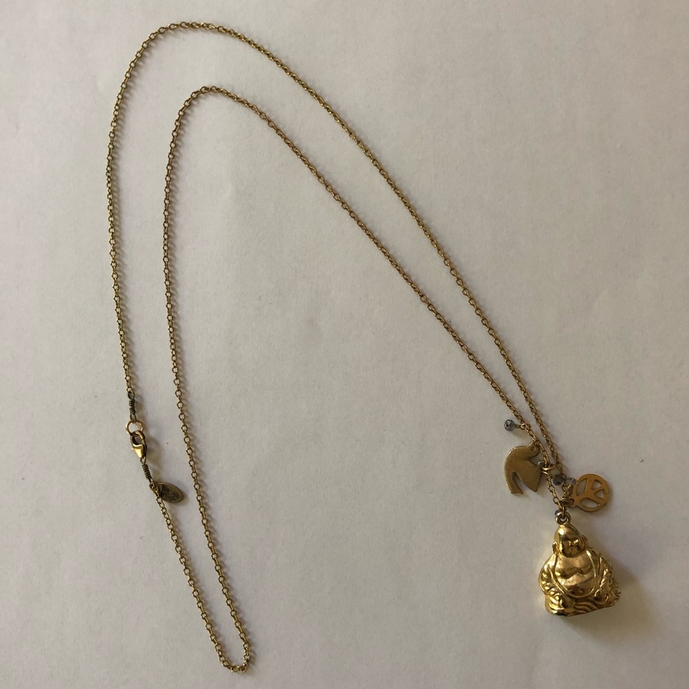 Gara Danielle Long Buddha Peace Pendant Necklace